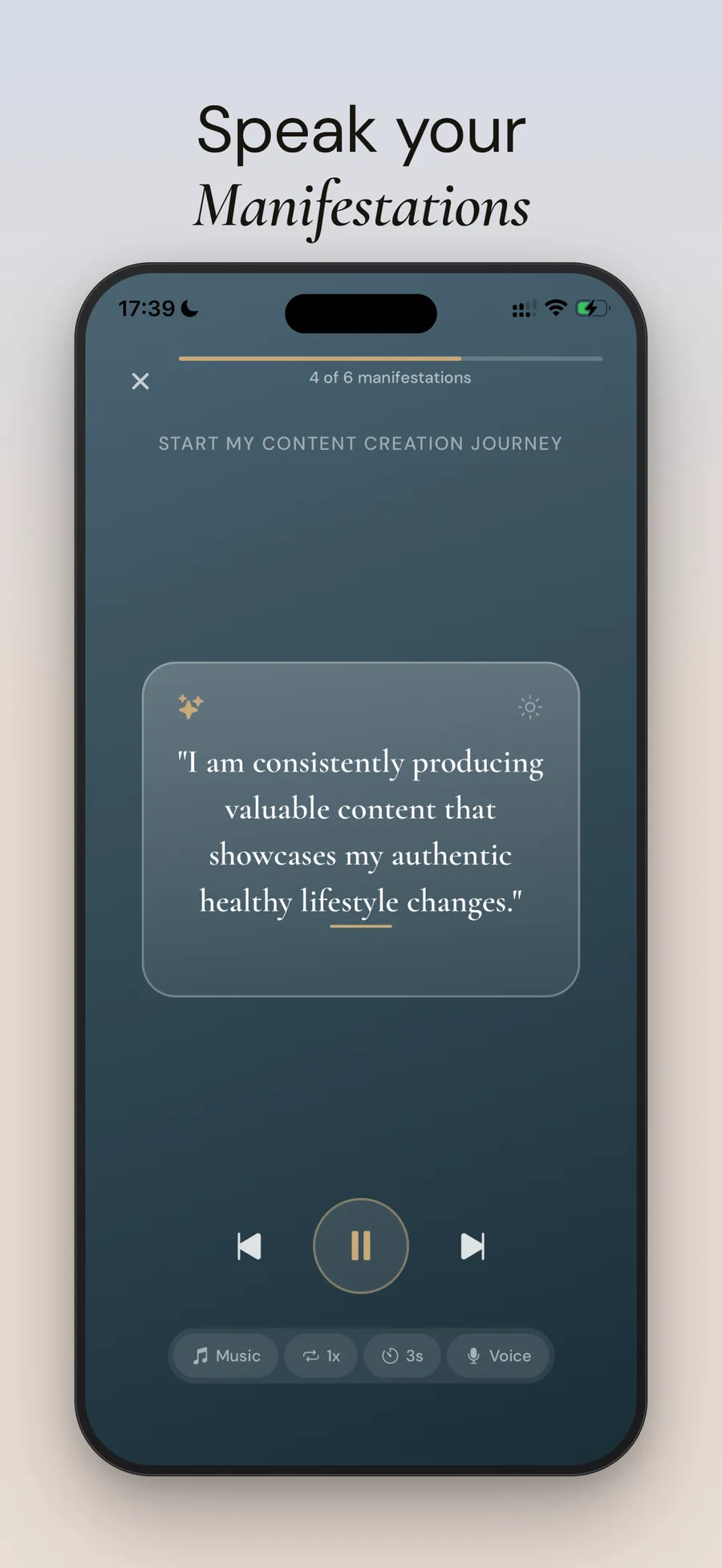 Guided affirmation player