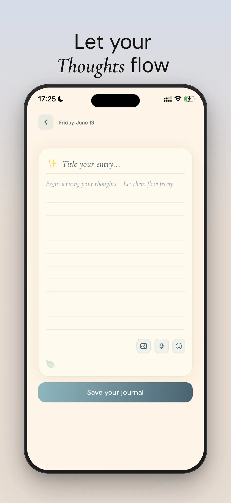 Writing a new journal entry