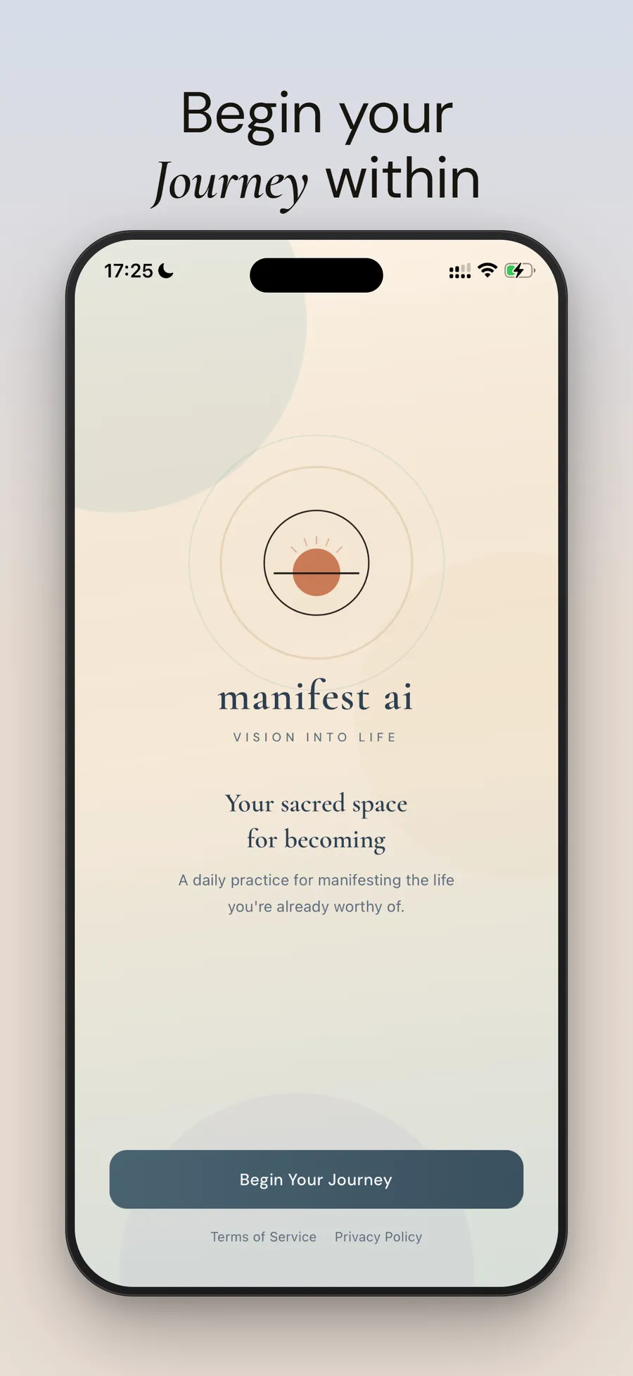 manifest ai welcome screen