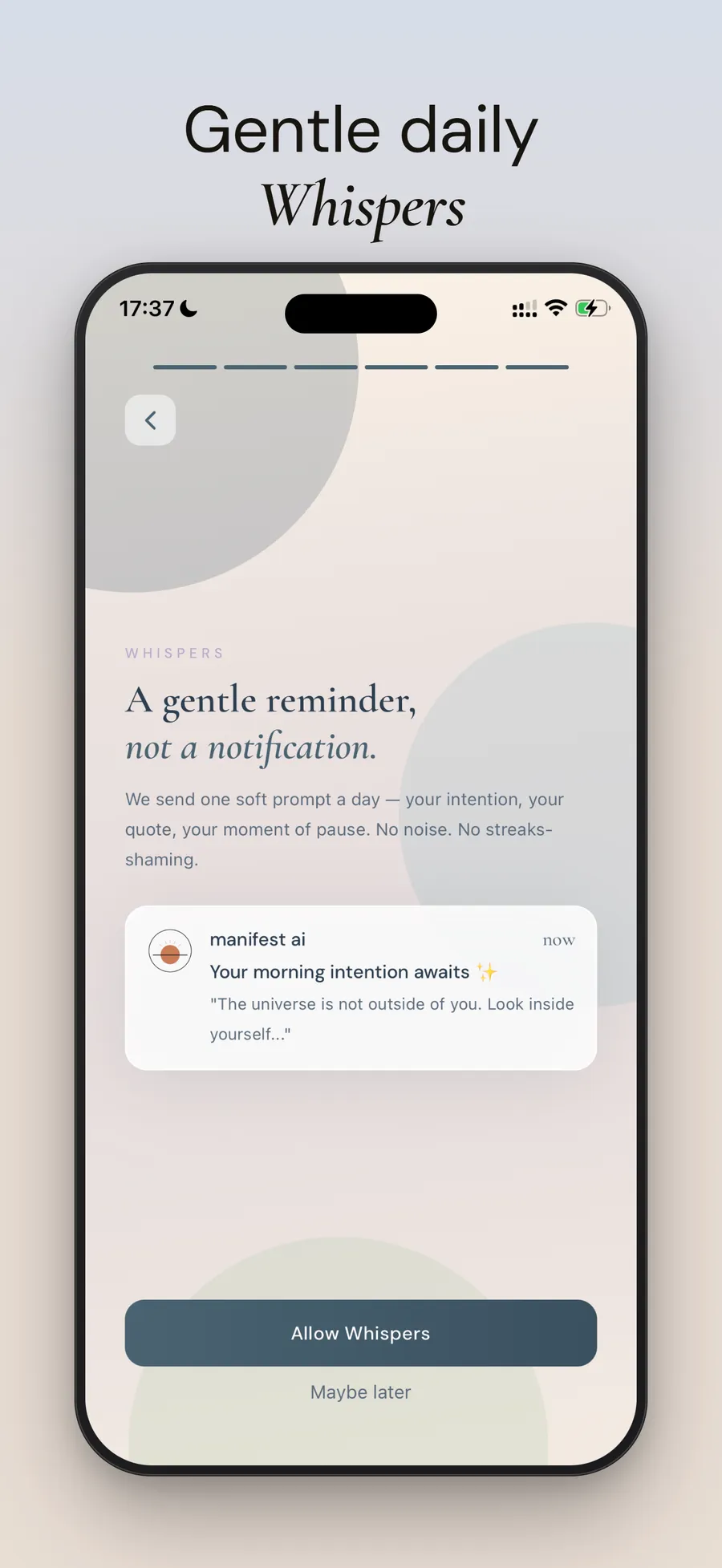 Gentle daily whispers reminder